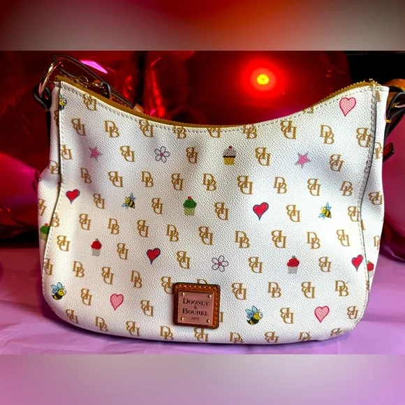 Dooney & Bourke Gretta Novelty Kiley Hobo Bag ❤️ 🧁🐝 ⭐️ DB Logo Shoulder Bag RARE - Picture 14 of 14